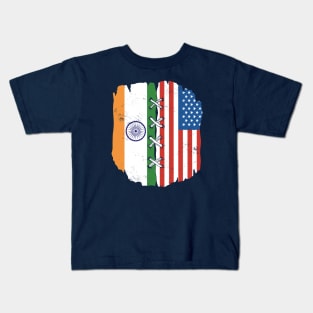 Proud Indian American Heritage // India and USA Flags Kids T-Shirt